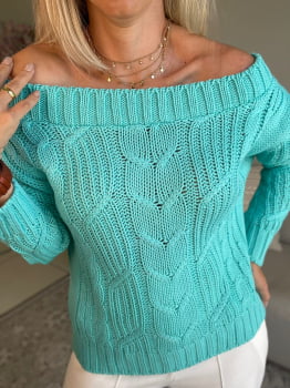 BLUSA MAGALI TRICOT - AZUL CELESTE