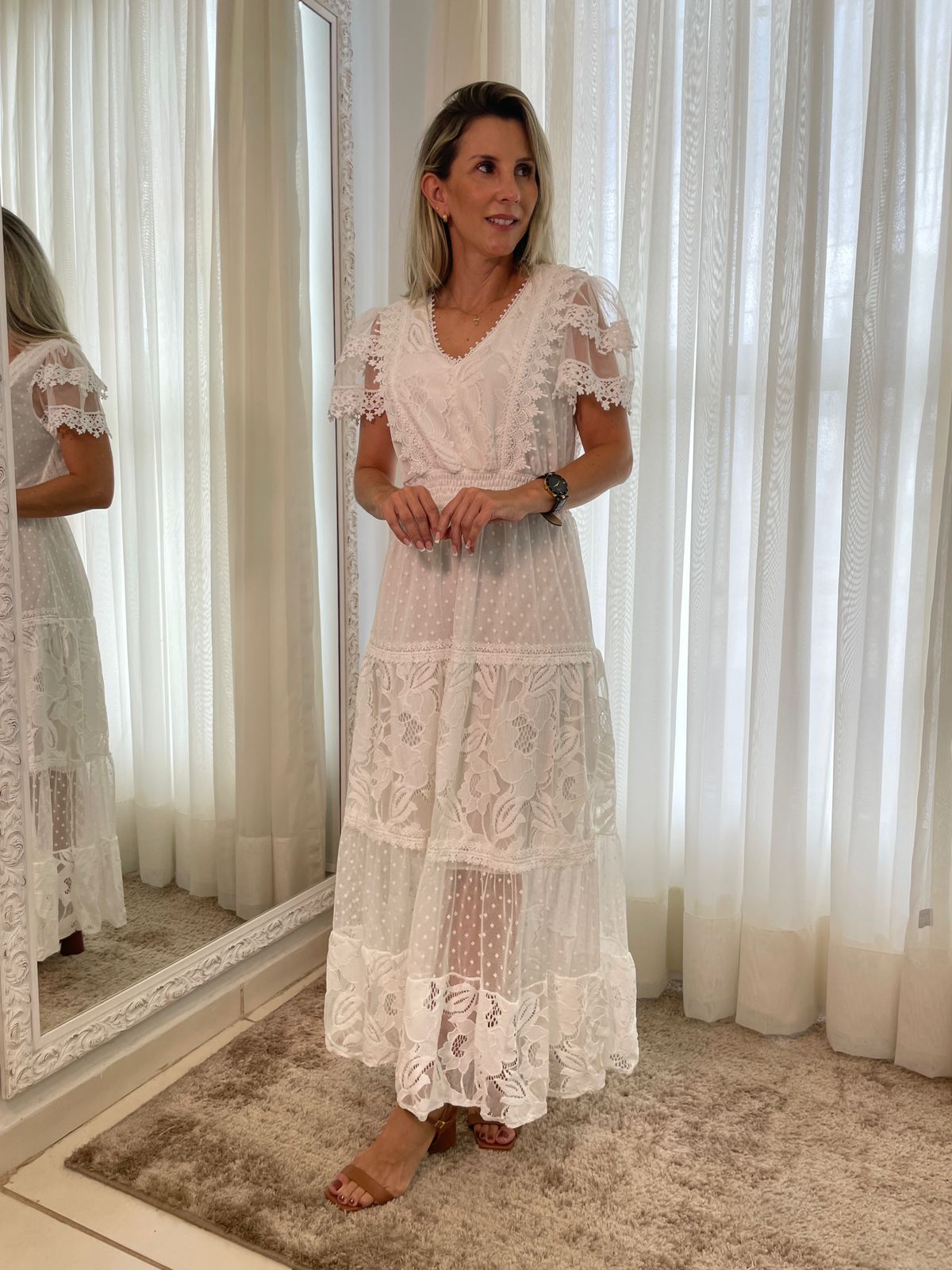 VESTIDO BIANCA RENDADO BRANCO - P